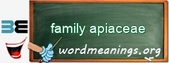 WordMeaning blackboard for family apiaceae